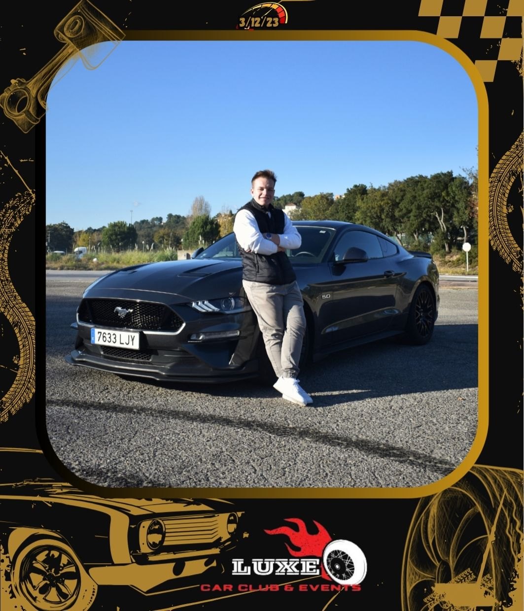 Bastidor temático para un evento de motor
