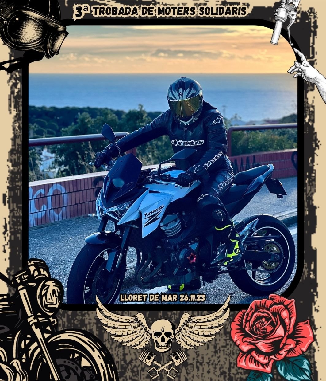 Bastidor para un evento solidario de motos